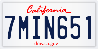 CA license plate 7MIN651