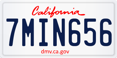 CA license plate 7MIN656