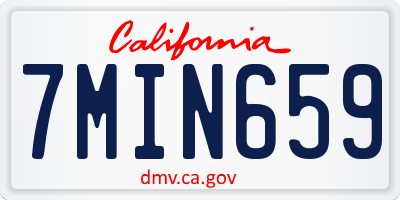 CA license plate 7MIN659