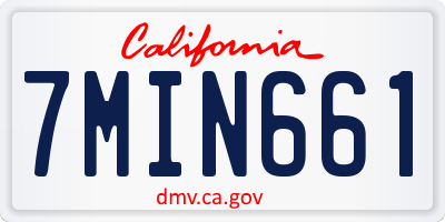 CA license plate 7MIN661