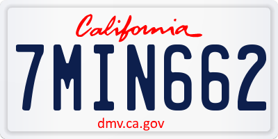 CA license plate 7MIN662