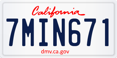 CA license plate 7MIN671