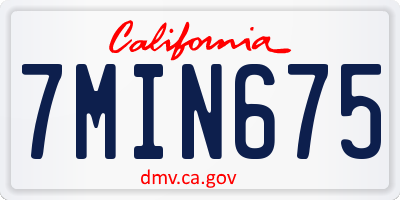 CA license plate 7MIN675