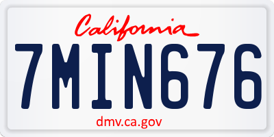 CA license plate 7MIN676