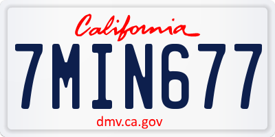 CA license plate 7MIN677