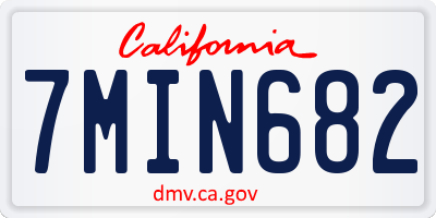CA license plate 7MIN682
