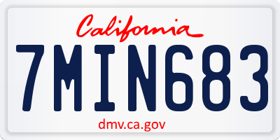 CA license plate 7MIN683