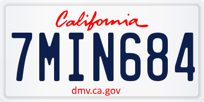 CA license plate 7MIN684