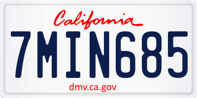 CA license plate 7MIN685