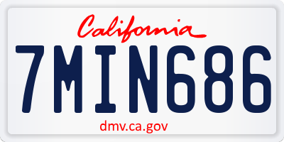CA license plate 7MIN686