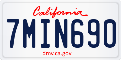 CA license plate 7MIN690