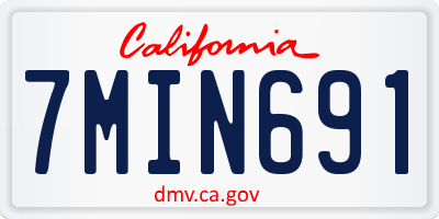 CA license plate 7MIN691