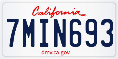 CA license plate 7MIN693