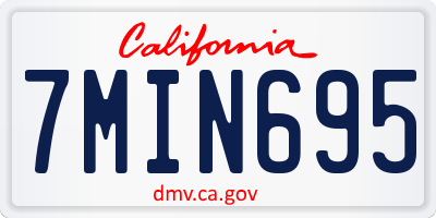 CA license plate 7MIN695