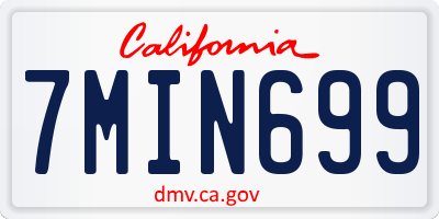 CA license plate 7MIN699