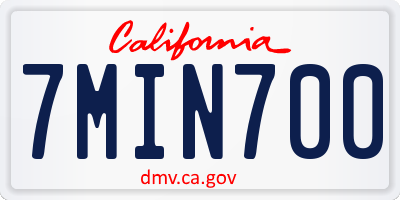CA license plate 7MIN700