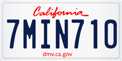 CA license plate 7MIN710