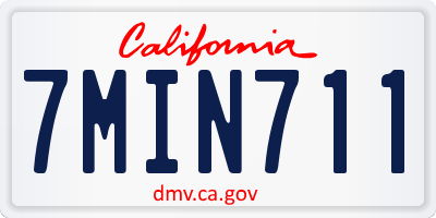 CA license plate 7MIN711
