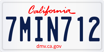 CA license plate 7MIN712