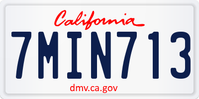 CA license plate 7MIN713