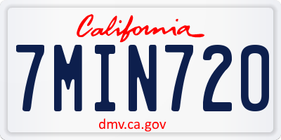 CA license plate 7MIN720