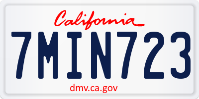 CA license plate 7MIN723