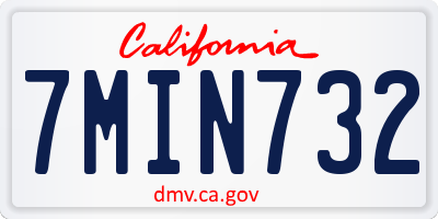 CA license plate 7MIN732