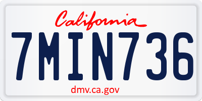 CA license plate 7MIN736