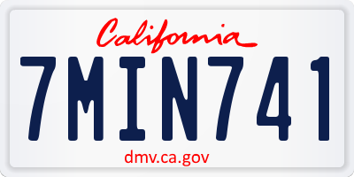 CA license plate 7MIN741