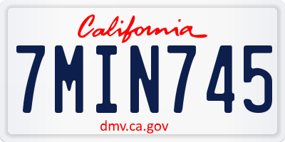 CA license plate 7MIN745