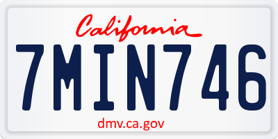 CA license plate 7MIN746