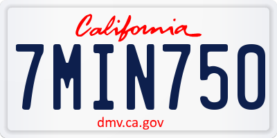 CA license plate 7MIN750