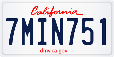 CA license plate 7MIN751