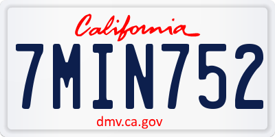 CA license plate 7MIN752