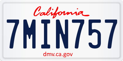 CA license plate 7MIN757