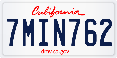 CA license plate 7MIN762
