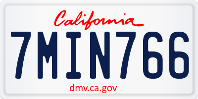 CA license plate 7MIN766