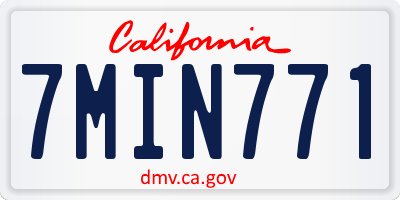 CA license plate 7MIN771