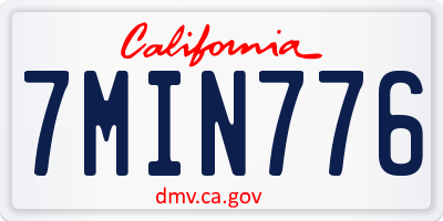 CA license plate 7MIN776