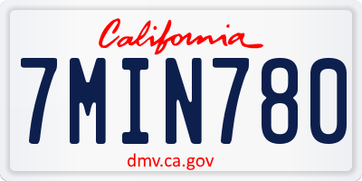 CA license plate 7MIN780