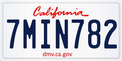 CA license plate 7MIN782