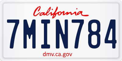 CA license plate 7MIN784