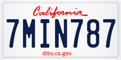 CA license plate 7MIN787