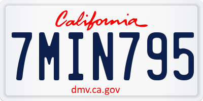 CA license plate 7MIN795