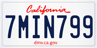 CA license plate 7MIN799
