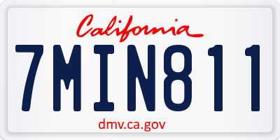CA license plate 7MIN811