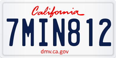 CA license plate 7MIN812