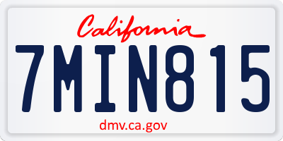 CA license plate 7MIN815