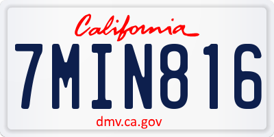 CA license plate 7MIN816