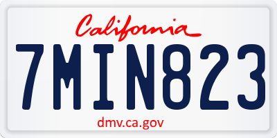 CA license plate 7MIN823